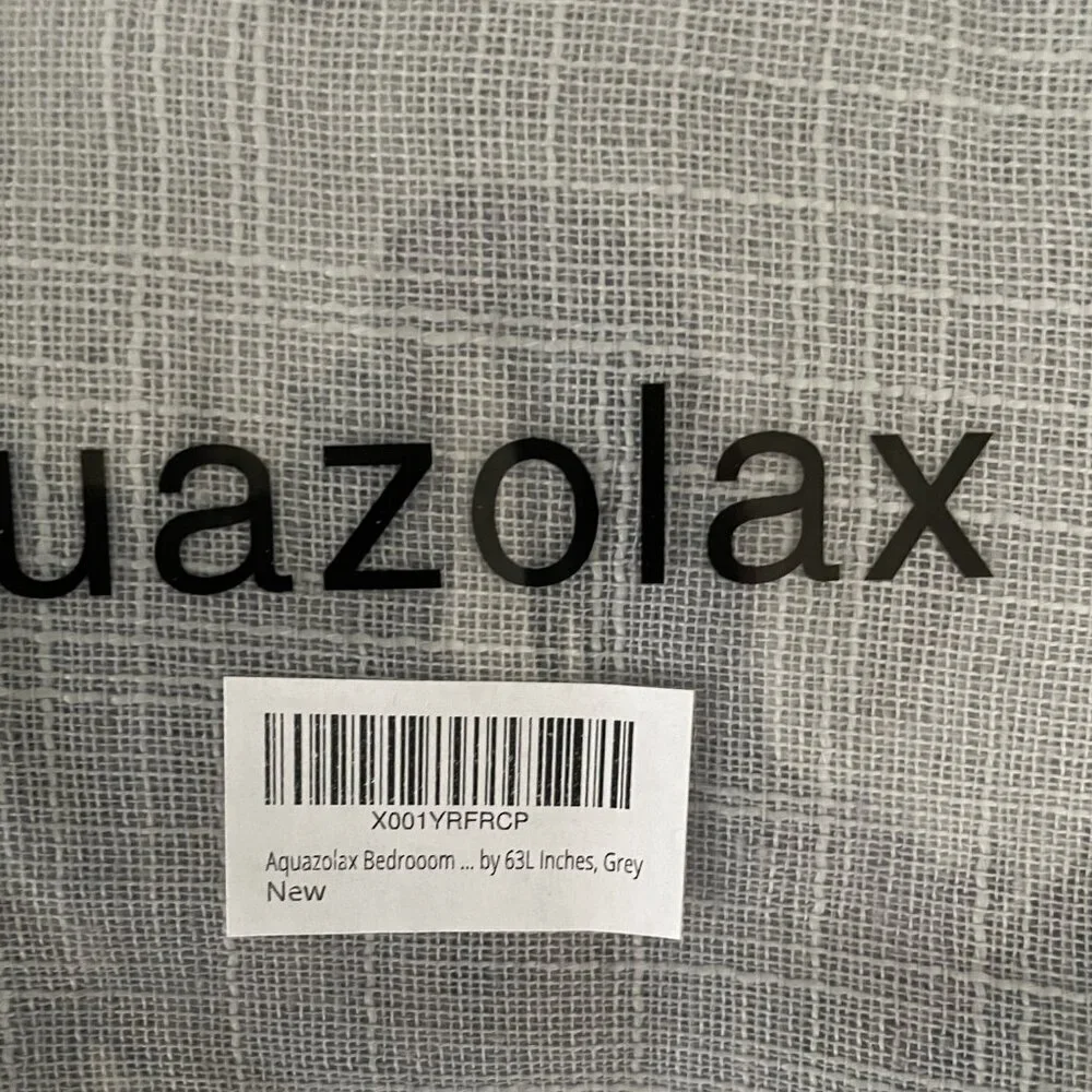Aquazolax Linen Semi Sheer Curtains, 63-inch Length, 2 Panels, Grey